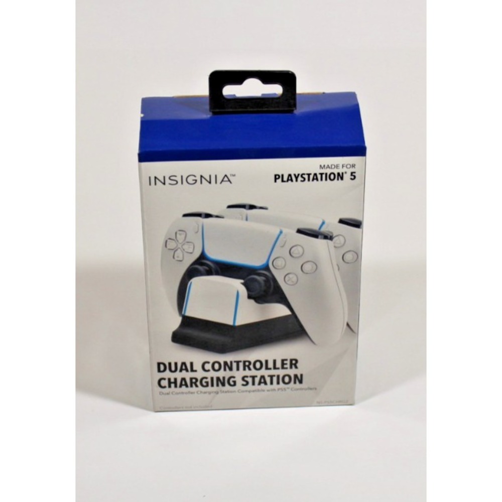 Insignia- Dual Controller Charging Station for PlayStation 5 - Black/White PS5